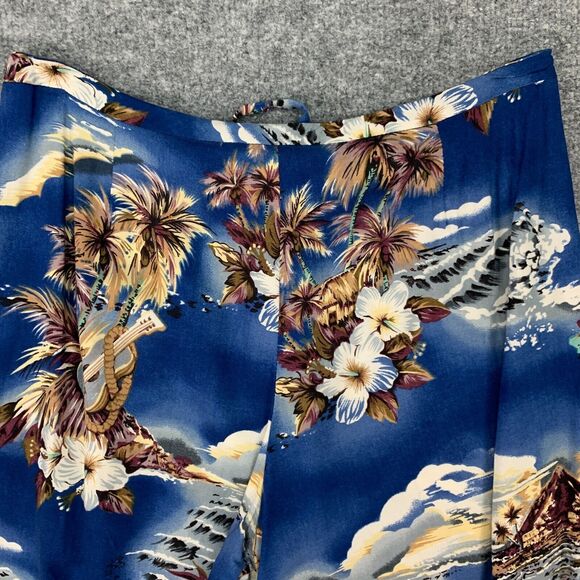Vintage Hilo Hattie Hawaiian Crop Pants Womens XS Extra Small Drawstring Relaxed - Picture 9 of 12